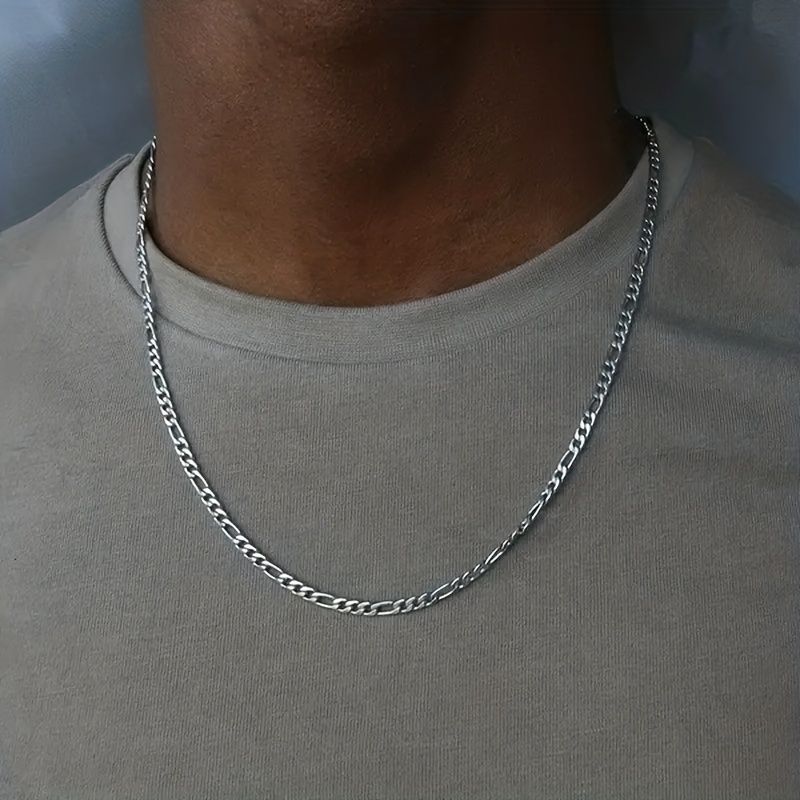 Men's Stainless Steel Cuban Chain Necklace 23 6in